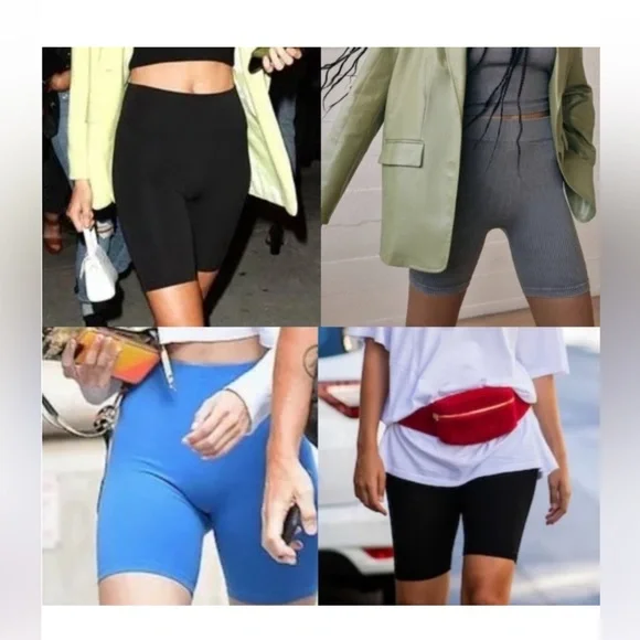 Zenana NWOT Womens Seamless Bike Shorts Ribbed Stretch - Picture 3 of 3